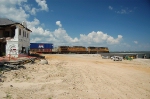 UP Eastbound train on new bridge